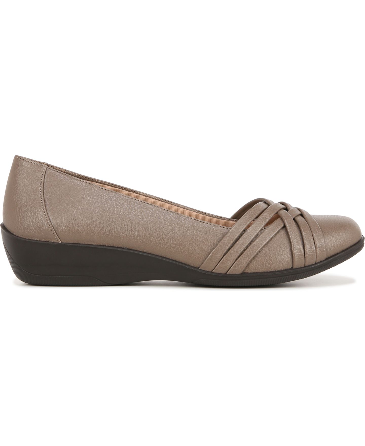 Женские балетки LifeStride Incredible Slip On Ballet Flats, цвет: Бежевая искусственная кожа — фото 2