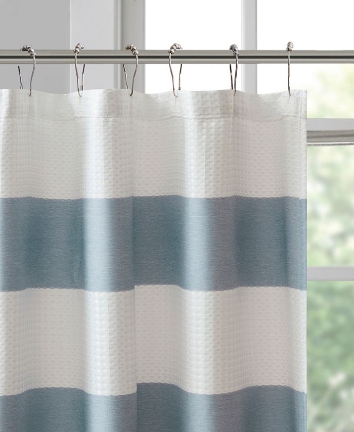 Madison Park Spa Waffle 3MScotchgard™ Shower Curtain, 72" x 72" Macy's