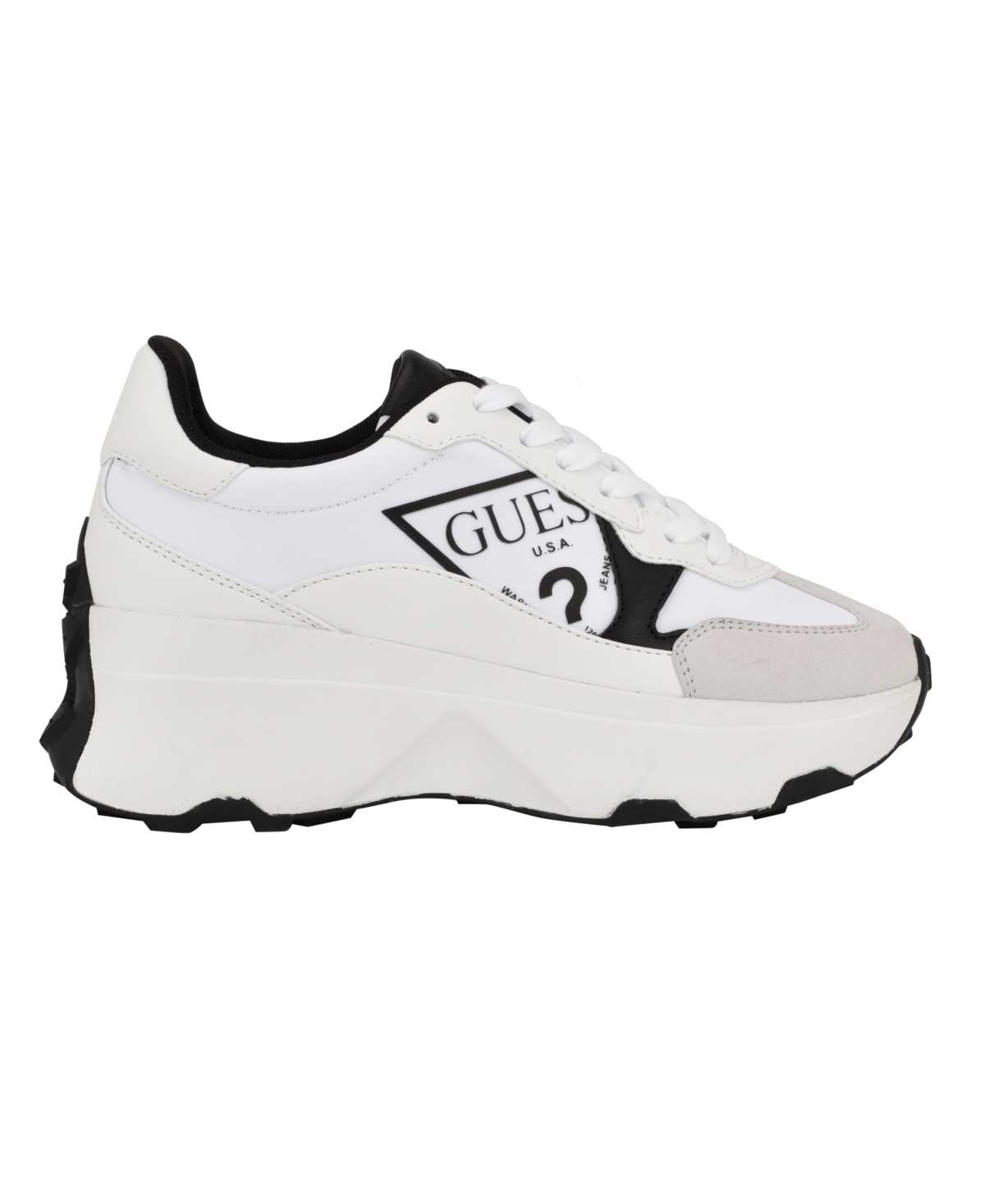 Guess Women's Calebb Chunky Platform Fashion Sneakers In White,black