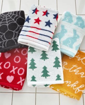 Holidays Cotton Jacquard Hand Towel 6 Piece Set, 25&amp;quot; x 16&amp;quot;