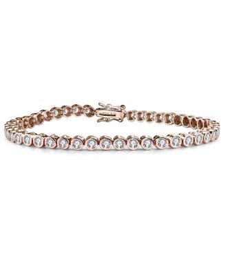 Cubic Zirconia Round Bezel 3mm Set Plating Options Bracelet