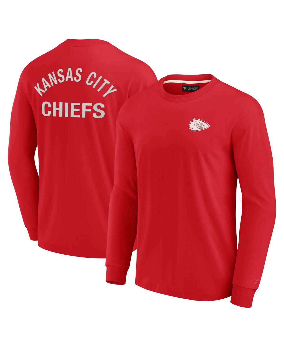 Shop Fanatics Signature Men's And Women's  Red Kansas City Chiefs Super Soft Long Sleeve T-shirt