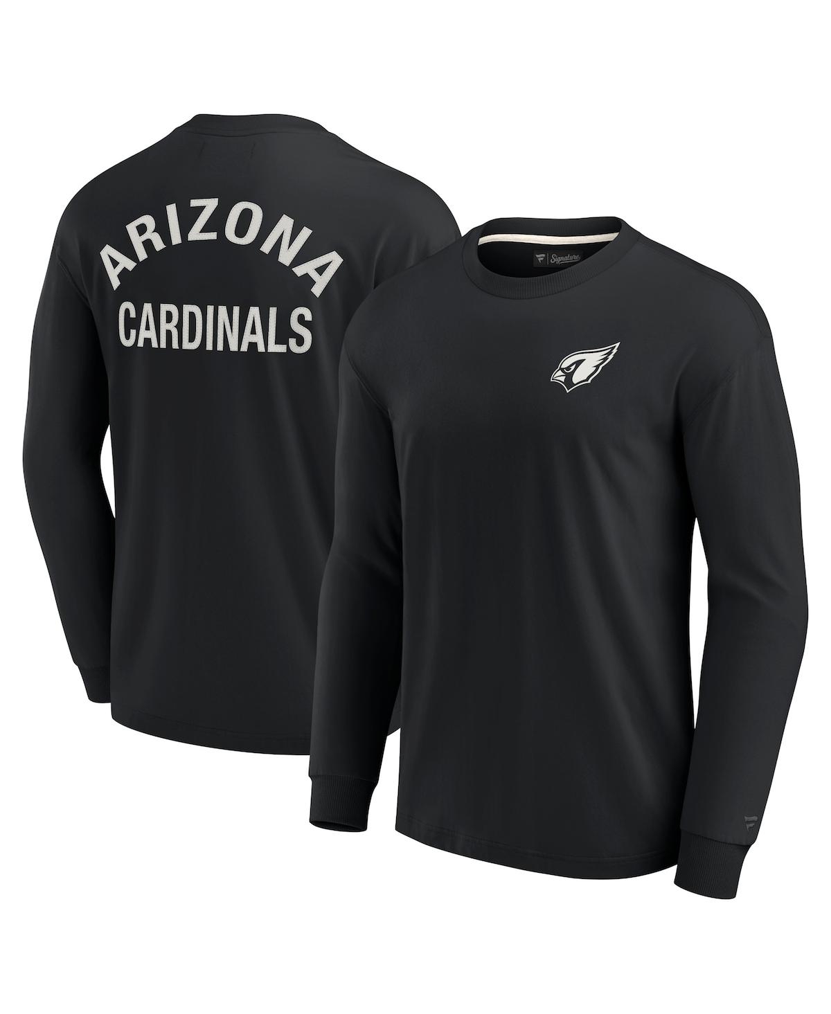 Shop Fanatics Signature Men's And Women's  Black Arizona Cardinals Super Soft Long Sleeve T-shirt