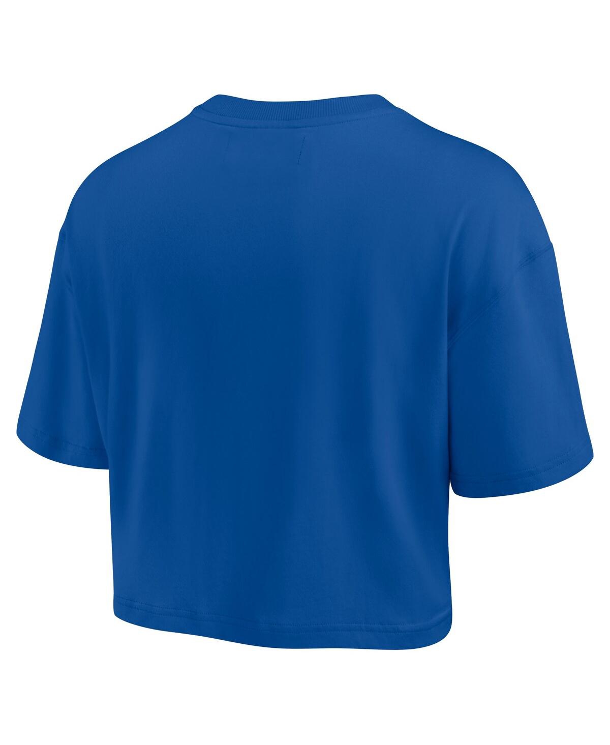 Shop Fanatics Signature Women's  Royal Los Angeles Rams Super Soft Short Sleeve Cropped T-shirt