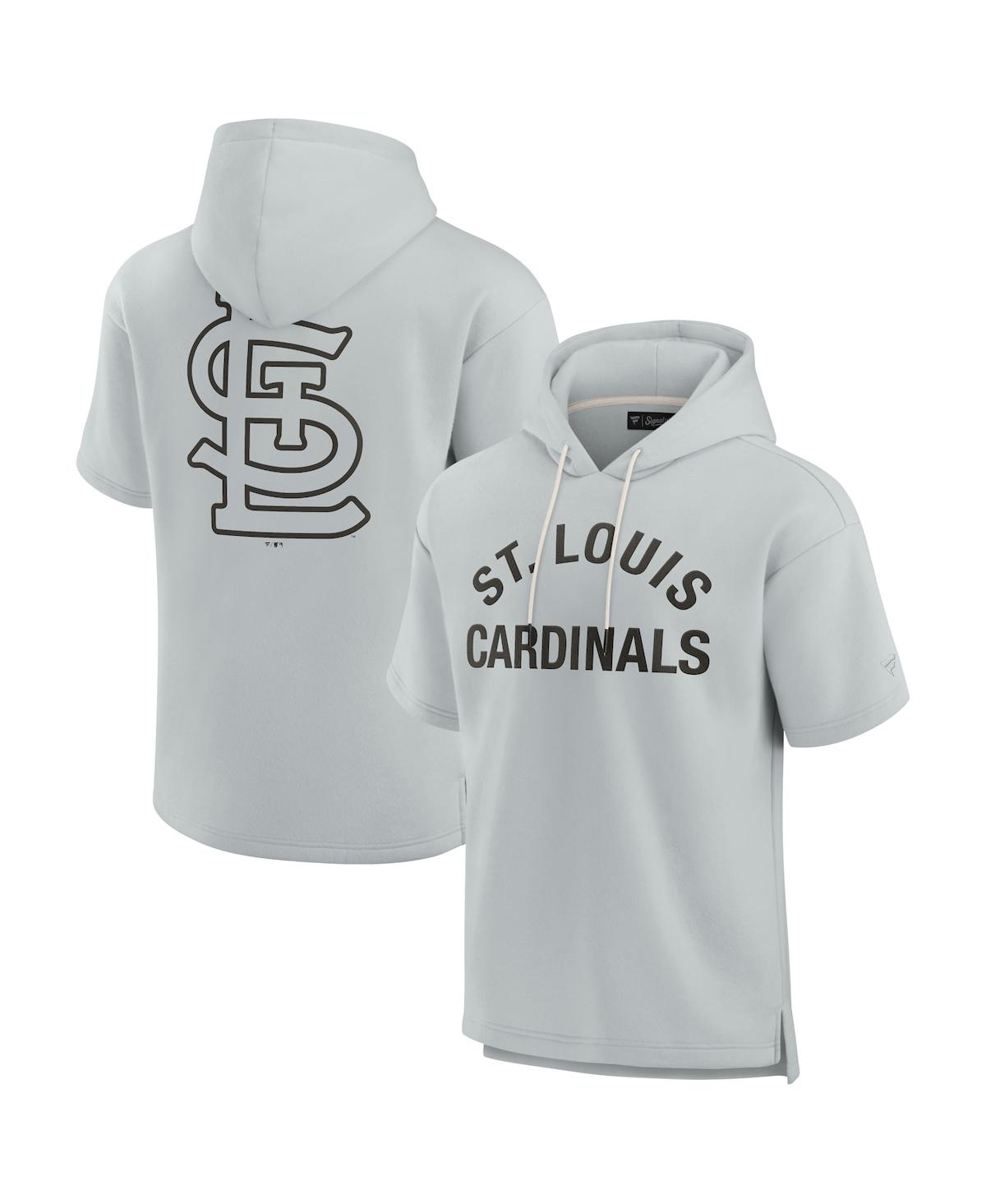 Fanatics Signature Unisex  Gray St. Louis Cardinals Elements Super Soft Fleece Short Sleeve Pullover