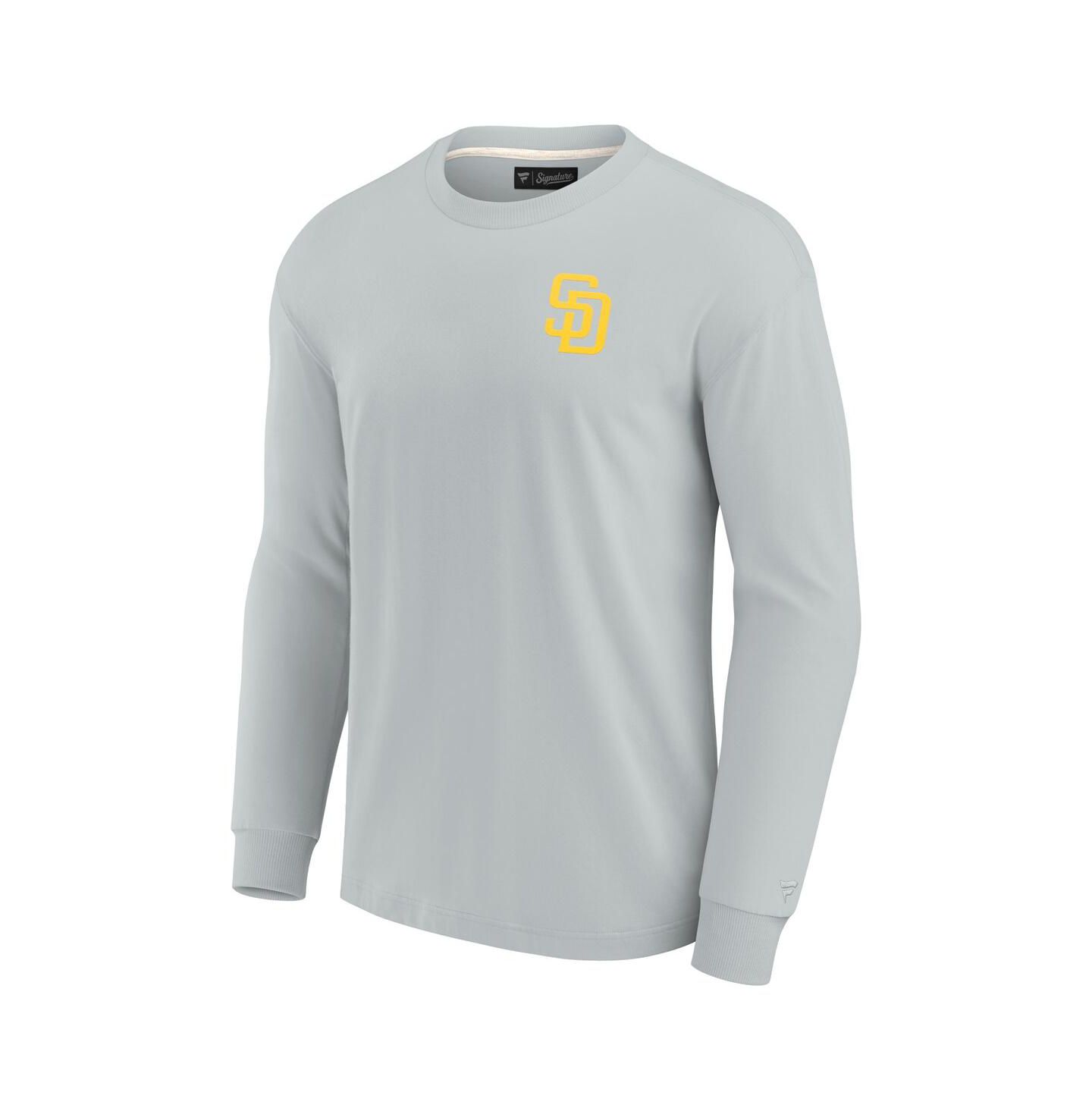 Футболка Fanatics Signature Gray San Diego Padres Super Soft Long Sleeve — фото 3