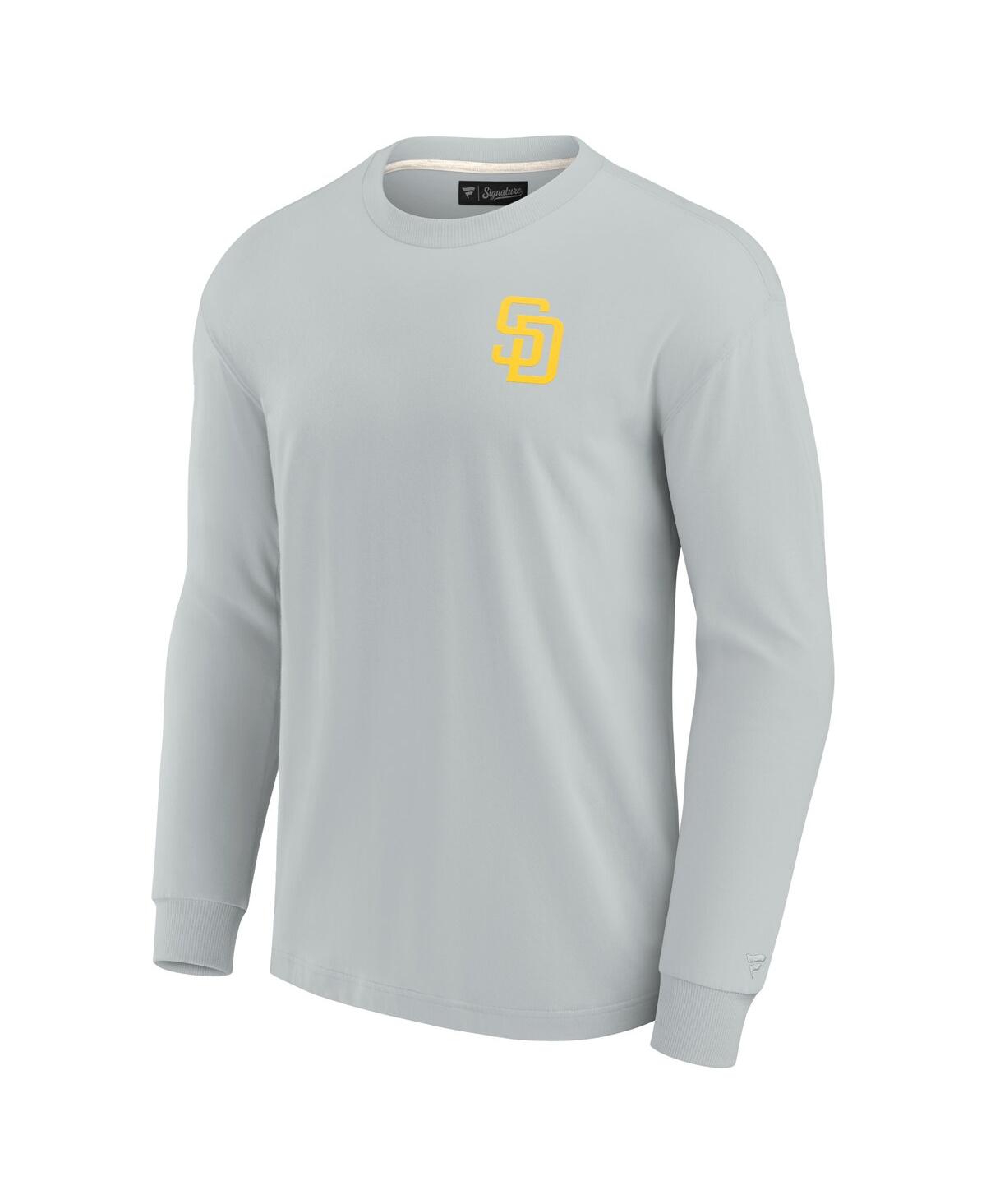 Fanatics Signature Men's And Women's  Gray San Diego Padres Super Soft Long Sleeve T-shirt In Gray