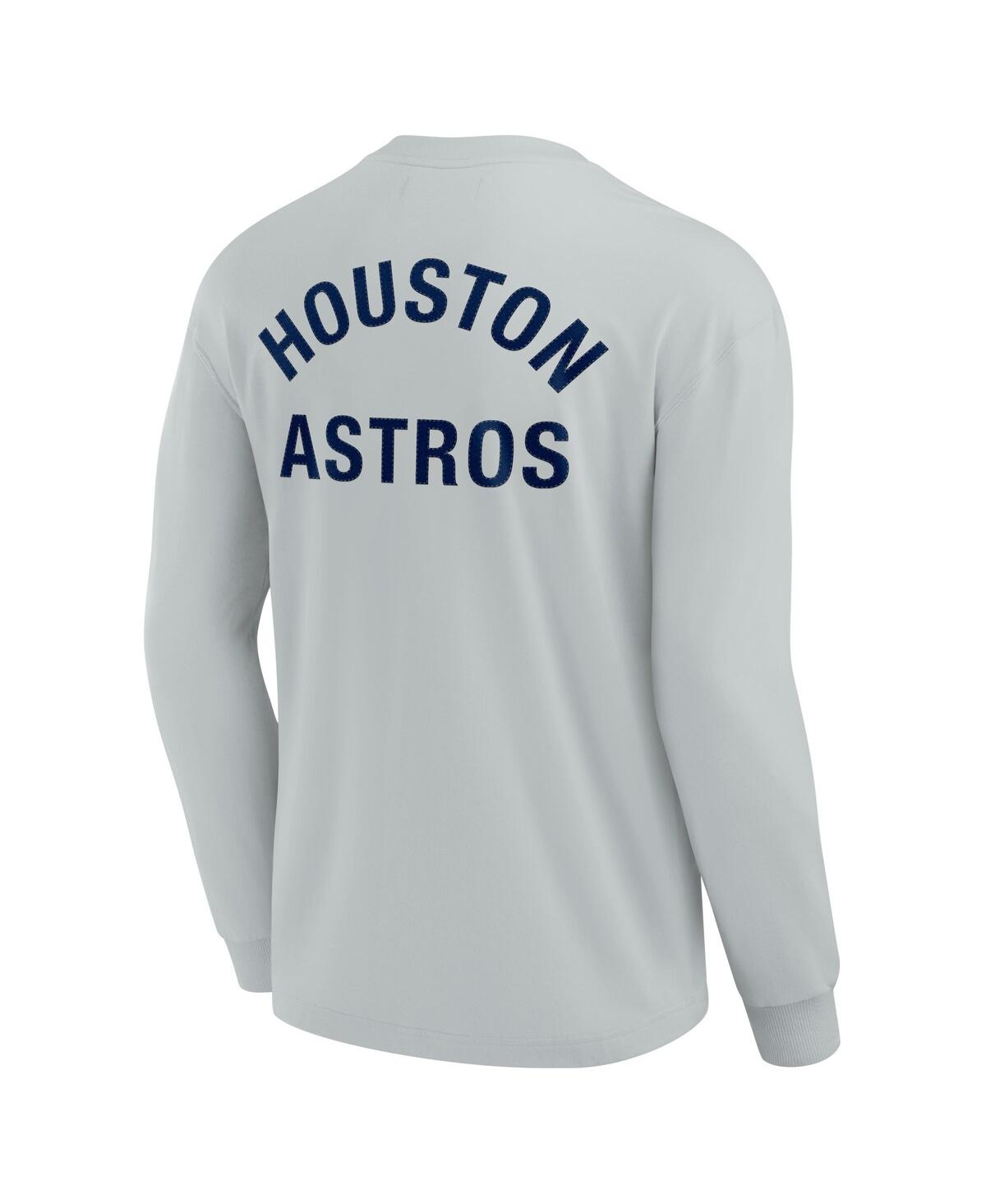 Fanatics Signature Men's And Women's  Gray Houston Astros Super Soft Long Sleeve T-shirt In Gray