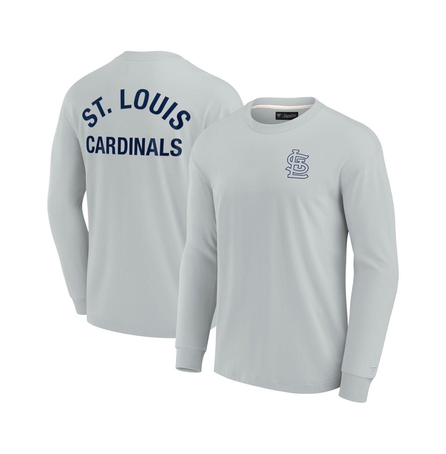 Футболка Fanatics Signature Gray St. Louis Cardinals Super Soft Long Sleeve — фото 4