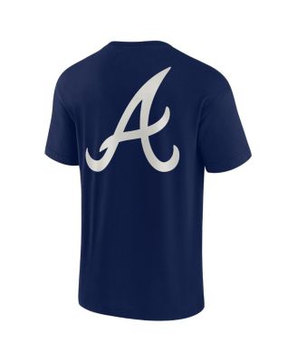 Men's and Women's Navy Atlanta Braves Super Soft Short Sleeve T-shirt