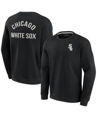 Men's and Women's Black Chicago White Sox Super Soft Pullover Crew Sweatshirt