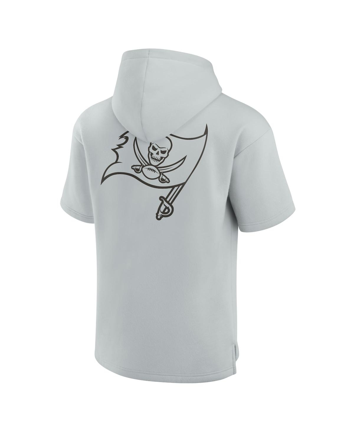 Shop Fanatics Signature Men's And Women's  Gray Tampa Bay Buccaneers Super Soft Fleece Short Sleeve Hoodie