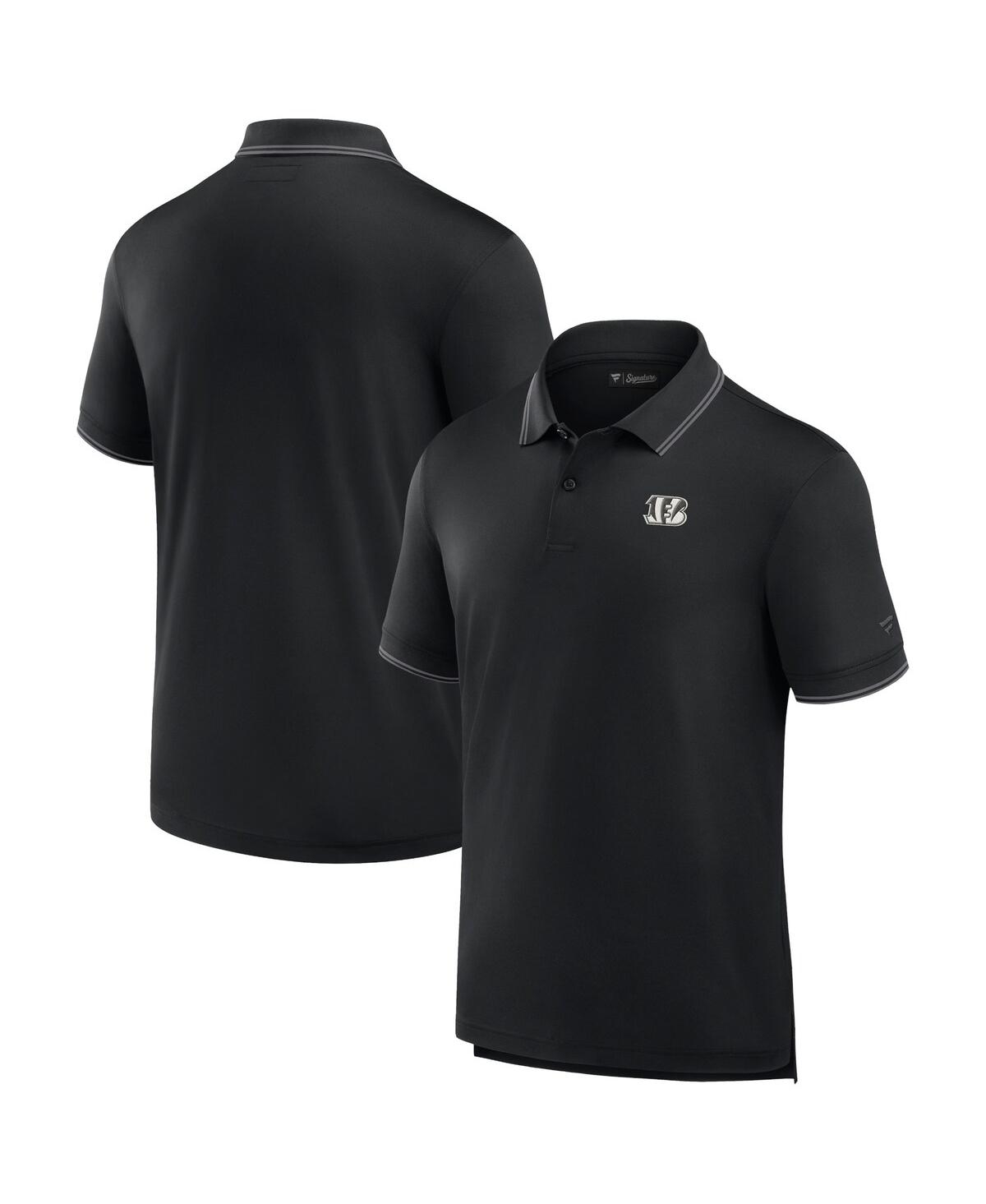 Men's Fanatics Signature Black Cincinnati Bengals Pique Polo Shirt - Black