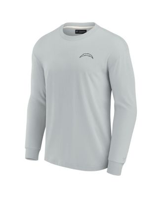 Men's and Women's Gray Los Angeles Chargers Super Soft Long Sleeve T-shirt