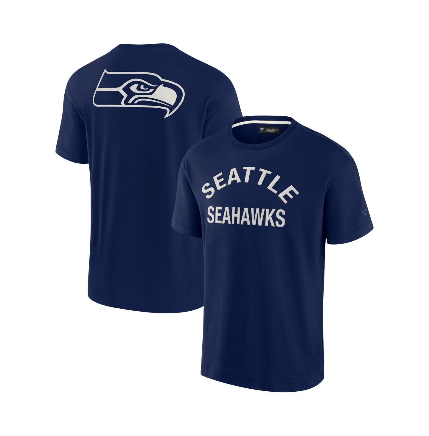Футболка Fanatics Signature Navy College Seattle Seahawks Super Soft Short Sleeve — фото 3