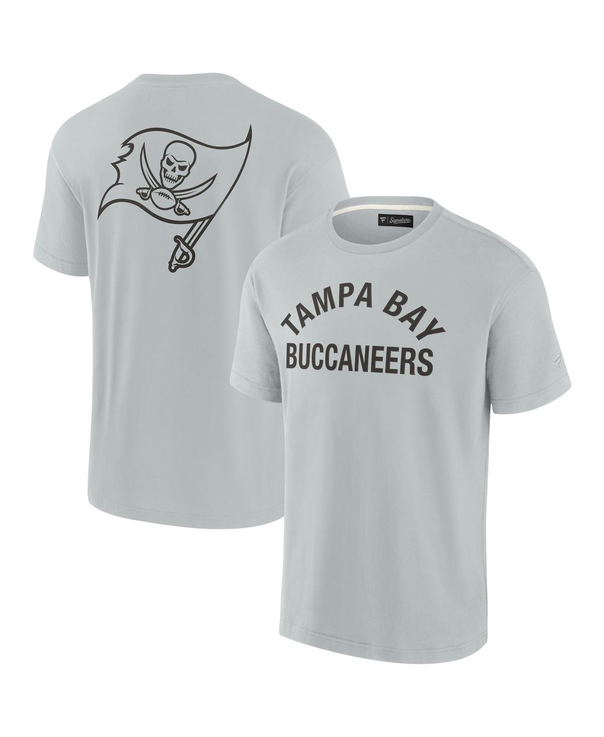 Shop Fanatics Signature Men's And Women's  Gray Tampa Bay Buccaneers Super Soft Short Sleeve T-shirt