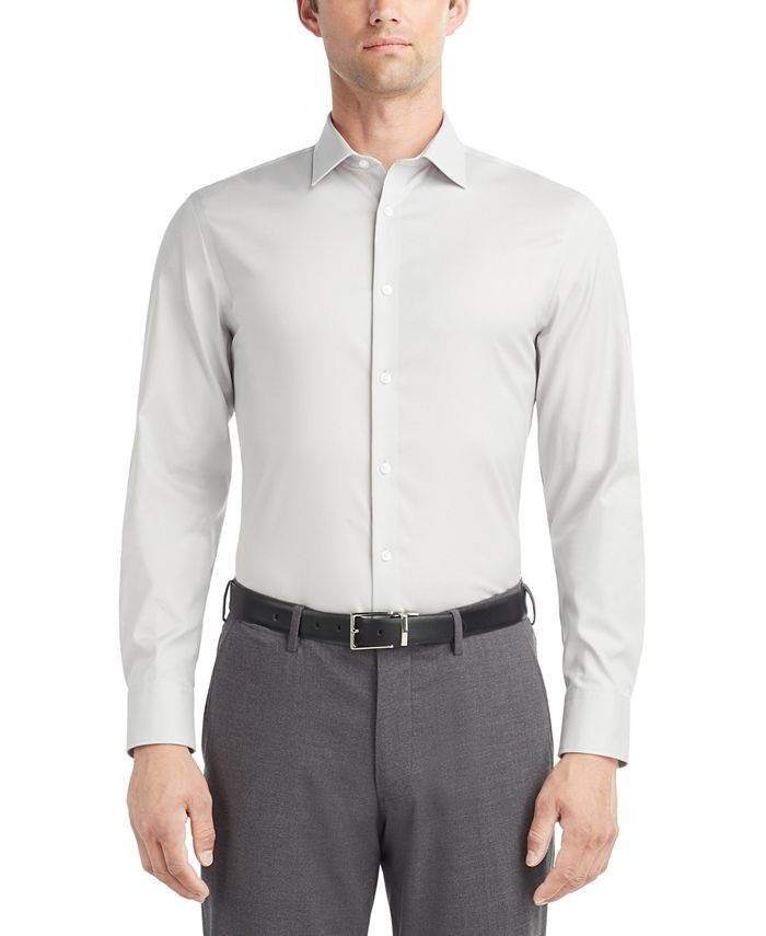 Calvin Klein Men's Refined Slim Fit Stretch Dress Shirt - Macy's