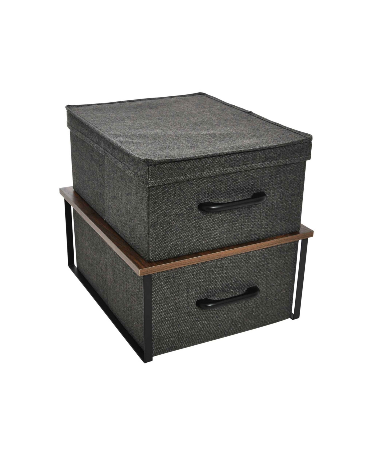 Shop Household Essentials Stacked Boxes With Laminate Top In Walnut
