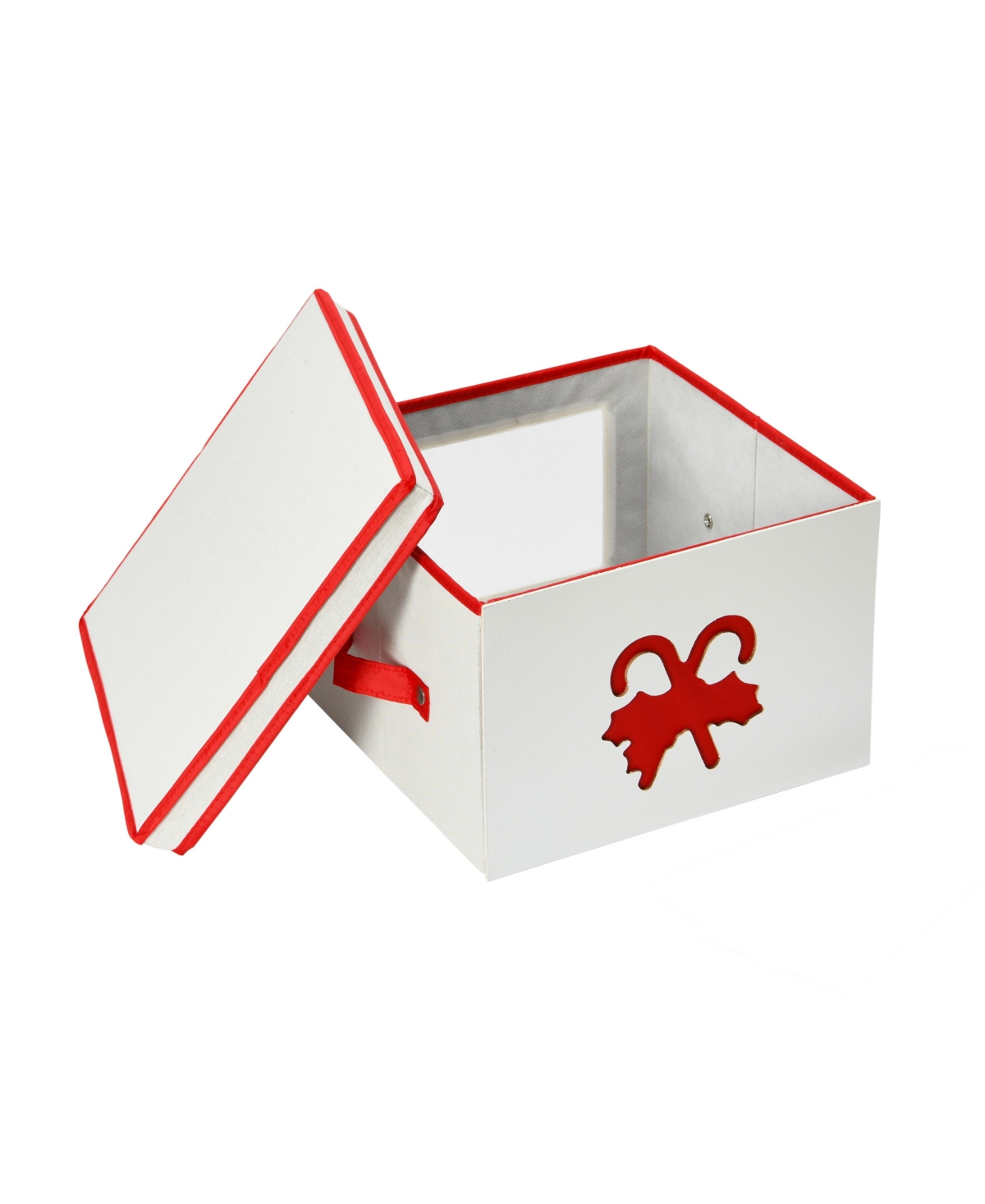 Shop Household Essentials Holiday Box, Medium Red Candy Cane In Cream