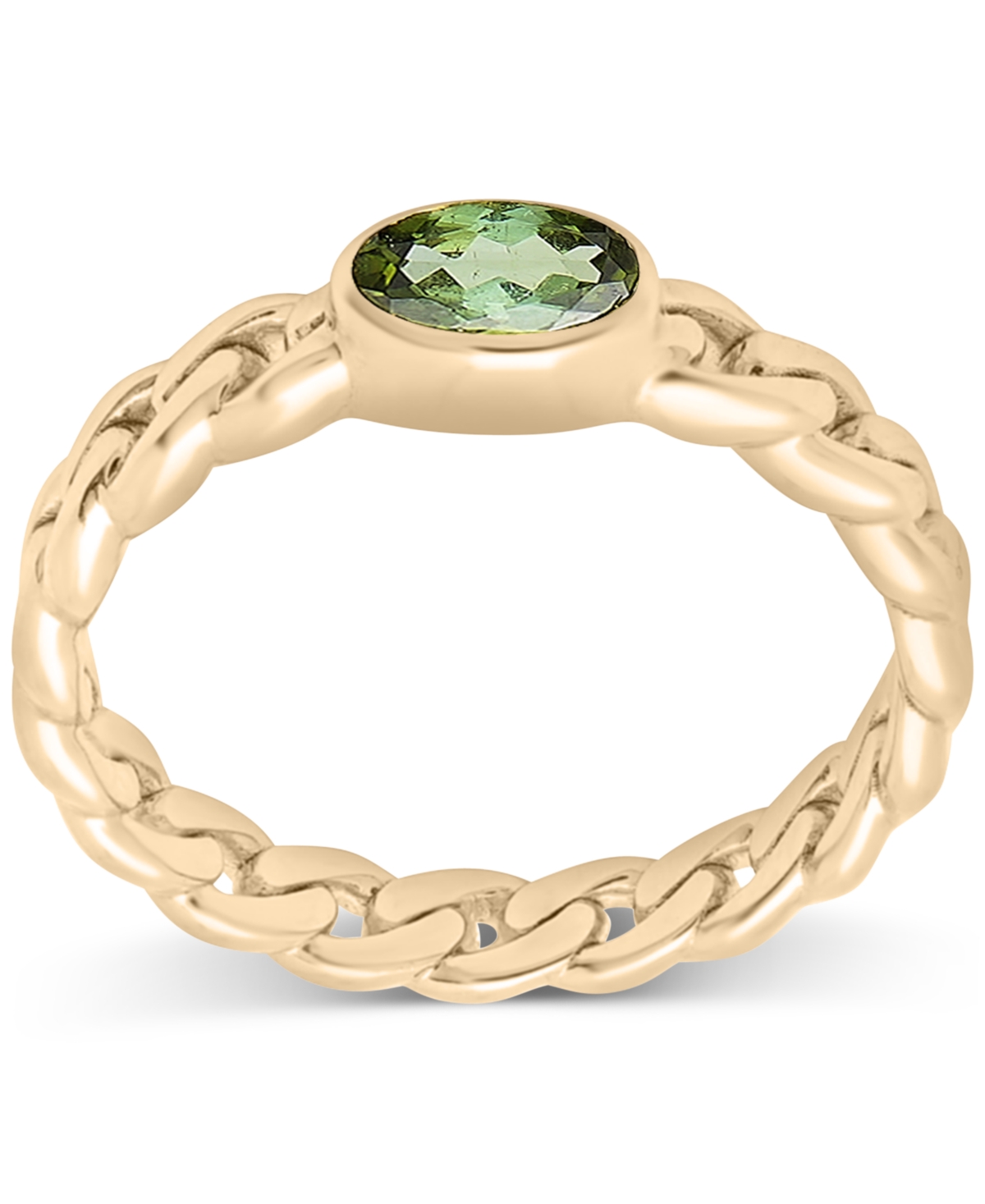 Audrey by Aurate Green Tourmaline Chain Link Ring (1/2 ct. t.w.)  Created for Macy's - Gold Vermeil