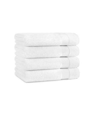 Arkwright Home Host and Home Bath Towels (4 Pack), Solid Color Options, 27x54 in, Double Stitched Edges, 600 GSM, Soft Ringspun Cotton, Stylish Striped Dobby Border - Macy's