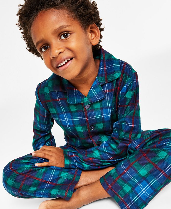 Family Pajamas Matching Toddler, Little & Big Kids Plaid Notched