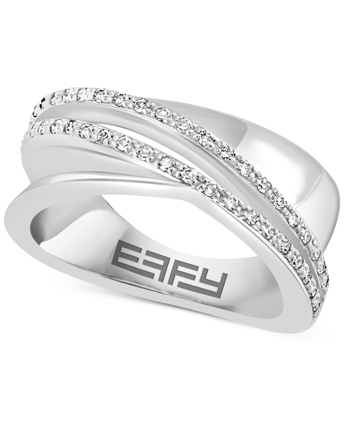 Effy Collection Effy Diamond Crossover Statement Ring (1/5 Ct. T.w.) In Sterling Silver