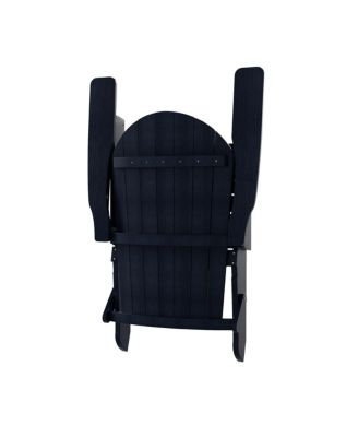 2-Piece Outdoor Folding Adirondack Chair with Footrest Ottoman Set