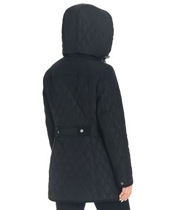 Jones New York Women's Hooded Quilted Coat - Macy's