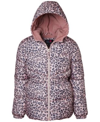 Wippette - Toddler & Little Girls Butterfly-Animal-Print Hooded Puffer Jacket