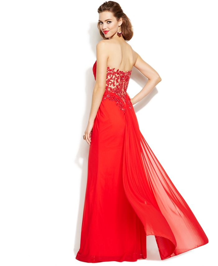 xscape satin gown macys