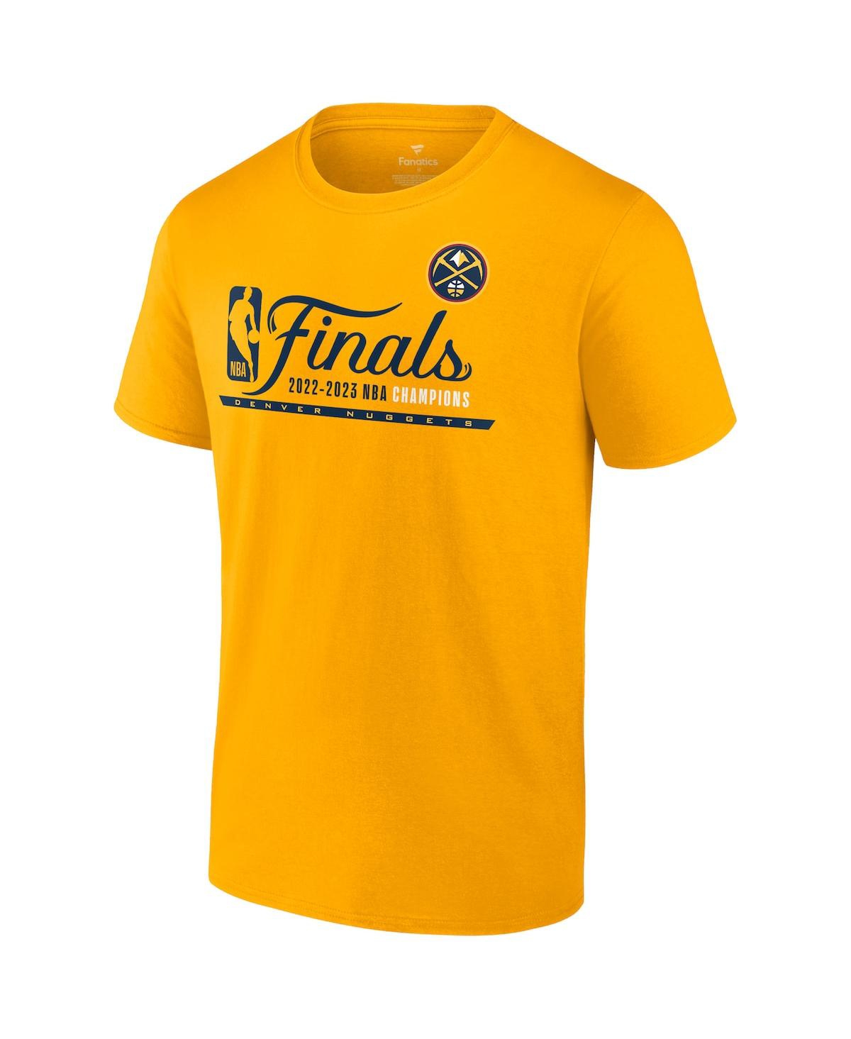Men's FanaticsDenver Nuggets 2023 Nba Finals Champions Close Out Jersey Roster T-shirt - Gold