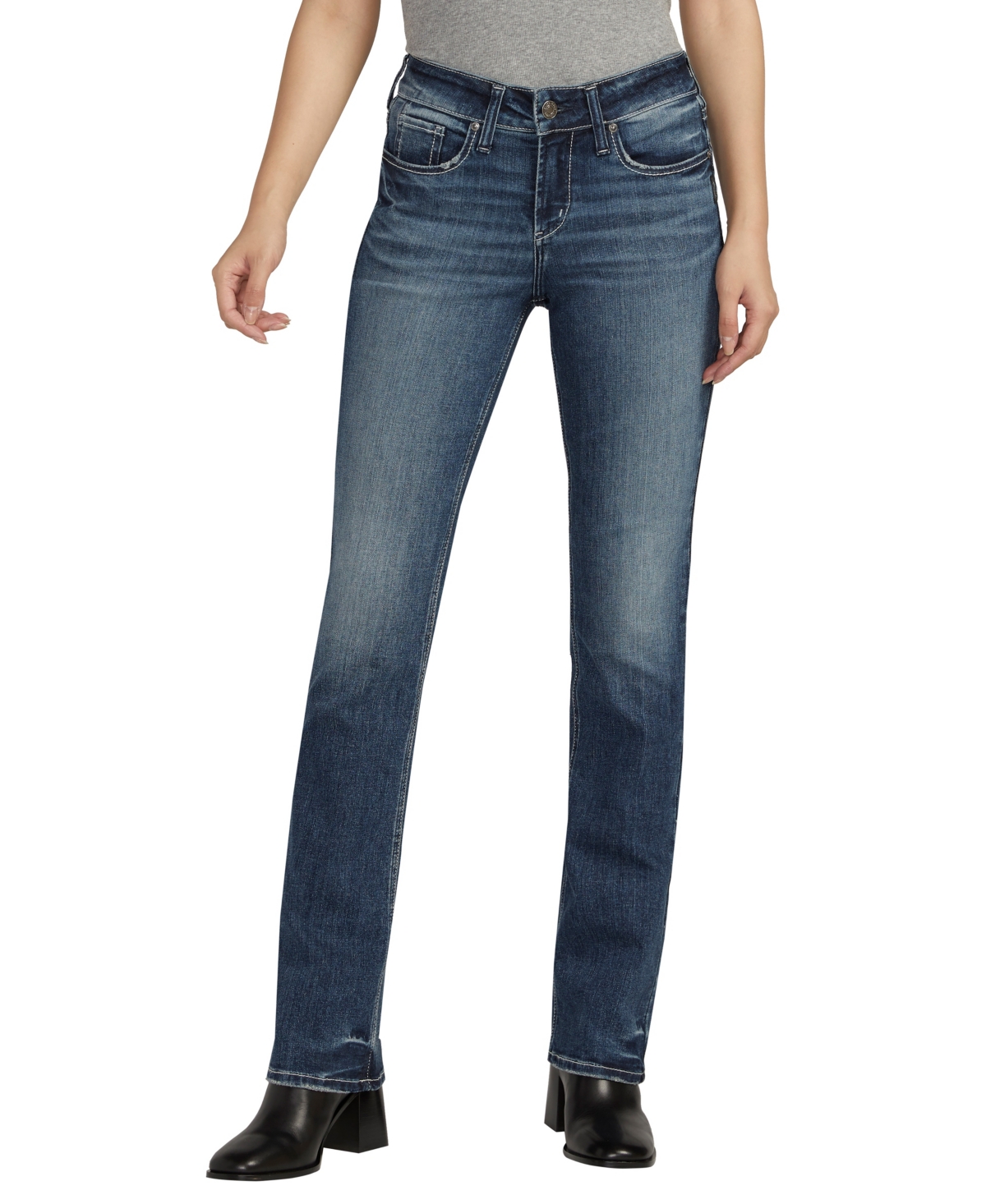 Silver Jeans Co. Women's Suki Mid Rise Slim Bootcut Jeans In Indigo