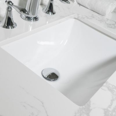 43 X 22 Bathroom Stone Vanity Top Engineered Stone Carrara Marble