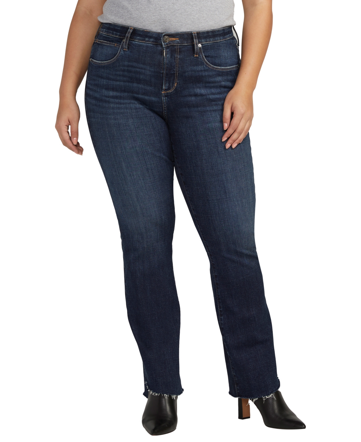 Shop Jag Plus Size Eloise Mid Rise Bootcut Jeans In Brisk Blue