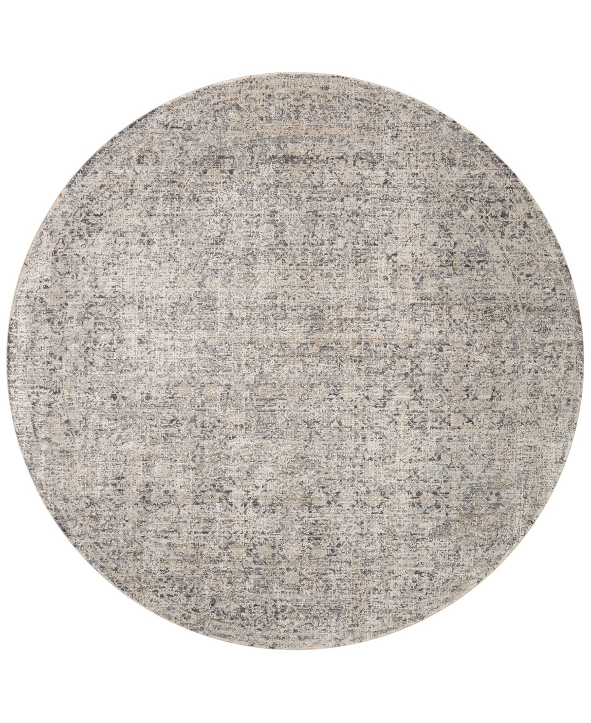 Amber Lewis X Loloi Alie Ale-01 7'10" X 7'10" Round Area Rug In Gray,mist