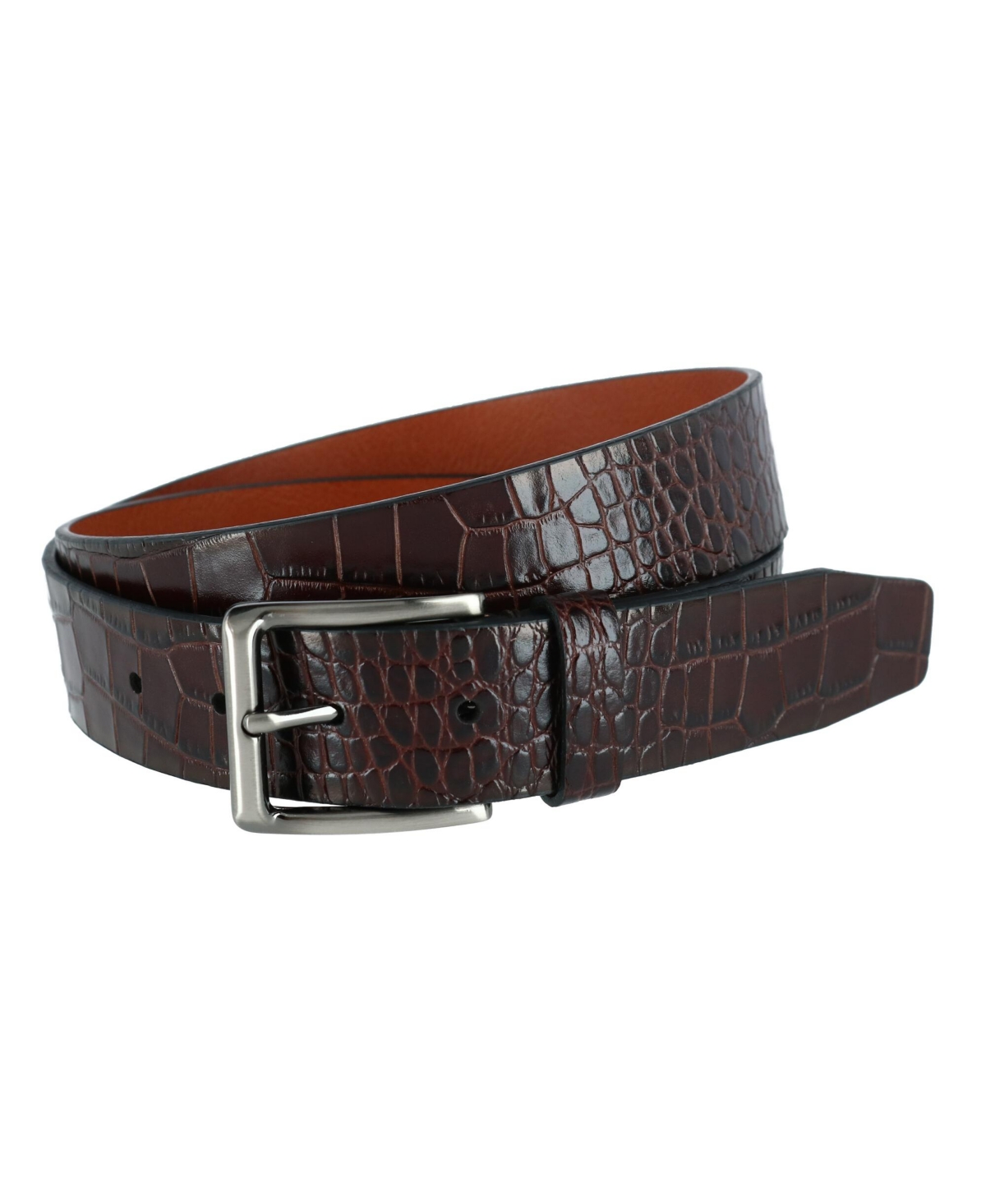 Men's Matisse 35mm Mock Croc Leather Belt - Brown