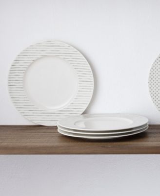 Hammock Stripes Rim Salad Plates, Set of 4