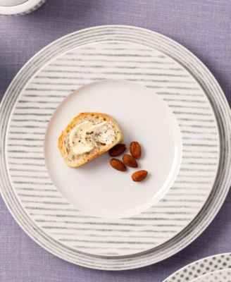 Hammock Stripes Rim Salad Plates, Set of 4