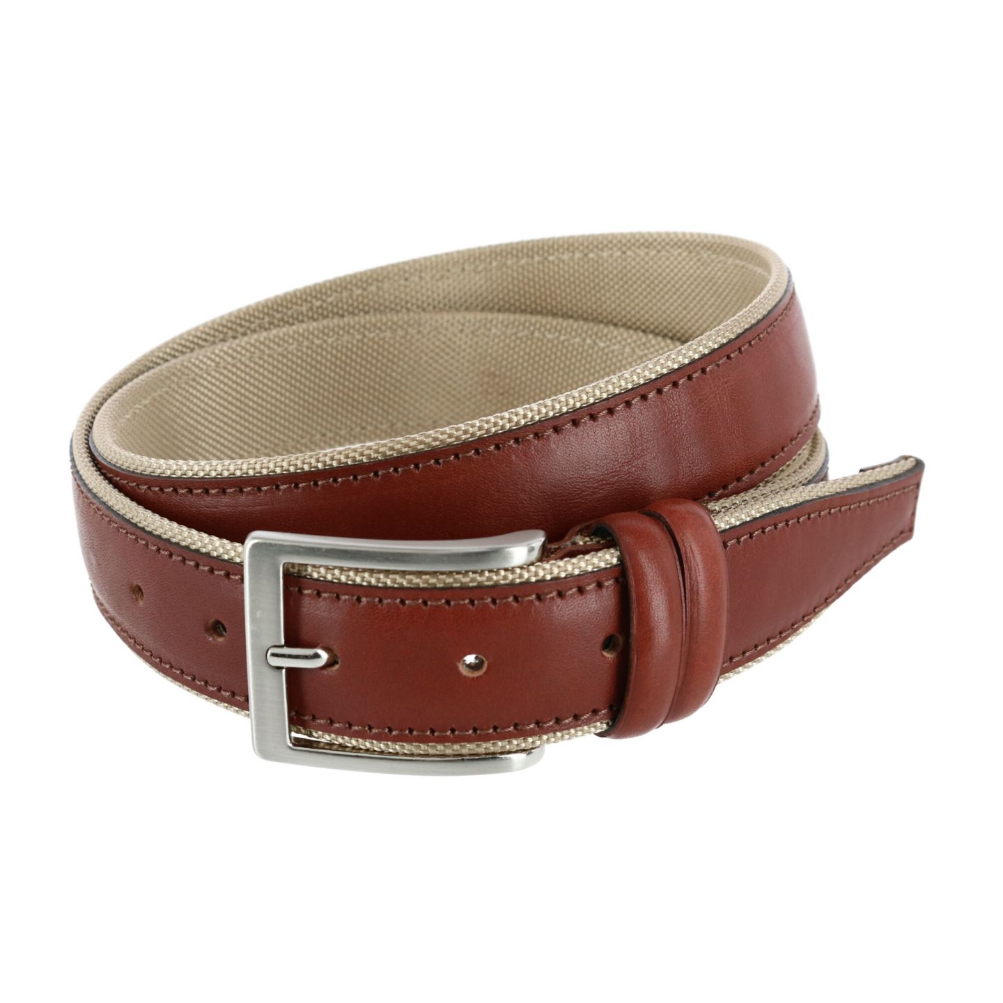 Мужской ремень TRAFALGAR The Back Nine 35mm Full Grain Leather with Nylon Lining Golf Belt, цвет: Коньячный / Светло-коричневый — фото 4
