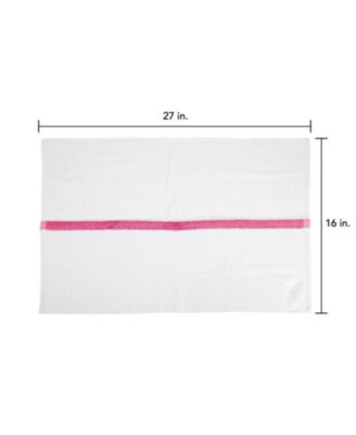 Power Gym Hand Towels (12 Pack),  16x27, White with Colored Stripe, 100% Ring-Spun Cotton