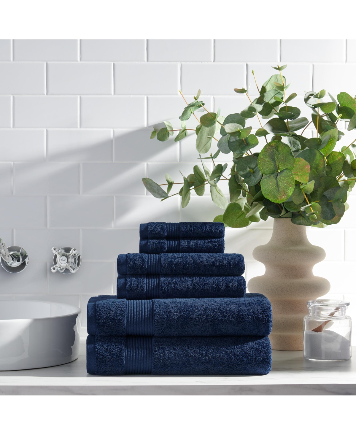 Arkwright Home Host and Home 6-Piece Bathroom (2 Towels, 2 Hand Towels, 2 Washcloths), Double Stitched Edges, 600 Gsm, Soft Ringspun Co