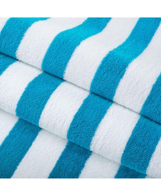 Cali Cabana Striped Soft Cotton 4 Pack Beach Towels, 30x60 in