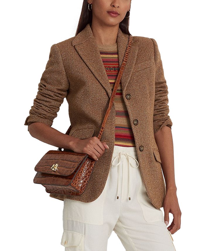 Lauren Ralph Lauren Sophee Small Embossed Leather Convertible Bag - Macy's