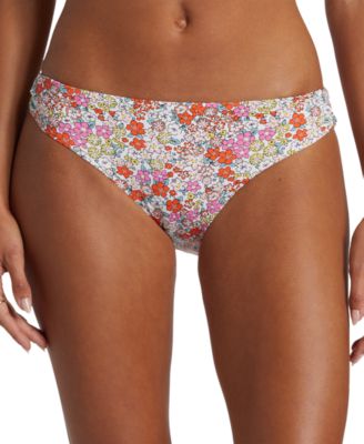 Roxy - Juniors' Floral-Print Beach Classics Hipster Bikini Bottoms