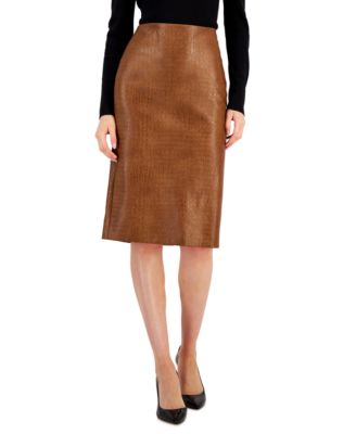 Anne Klein - Women's Faux-Crocodile Pencil Skirt