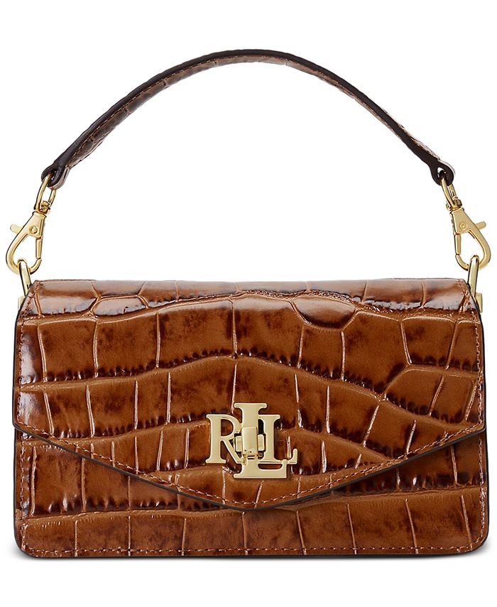 Lauren Ralph Lauren Tayler Small Embossed Leather Crossbody Bag - Macy's