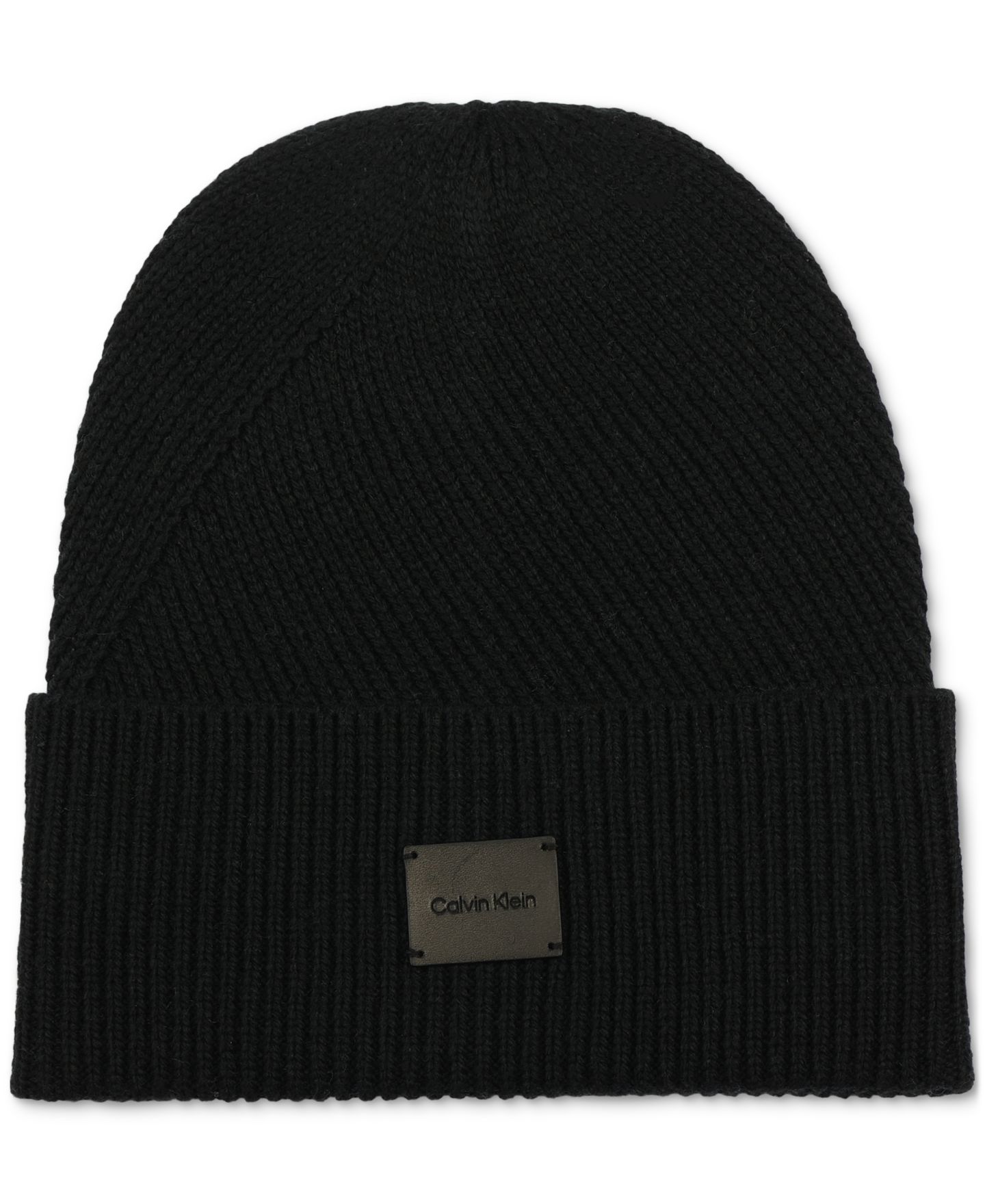 Мужская шапка Calvin Klein Side Transfer Cuff Beanie, цвет: Чёрный — фото 1