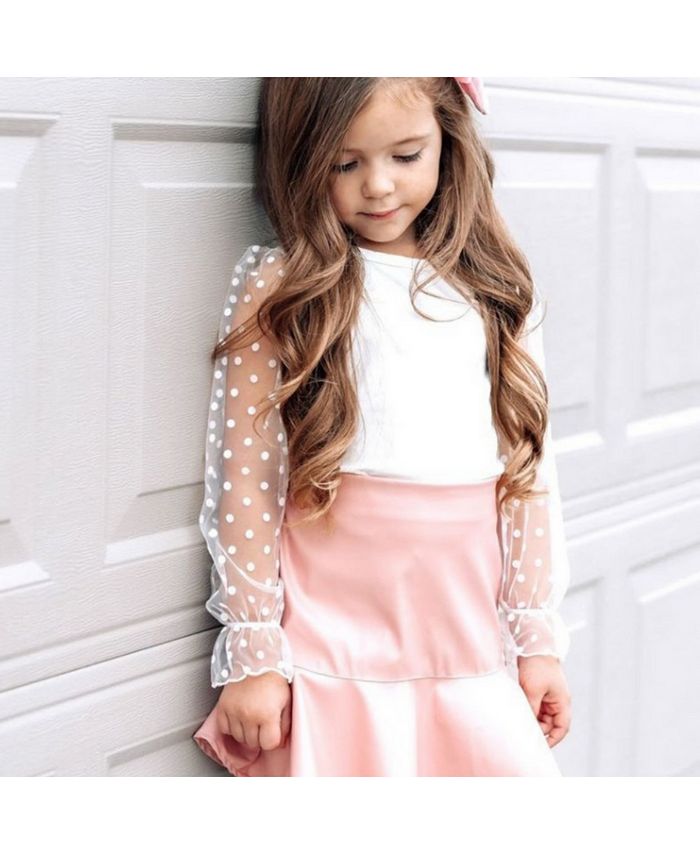 Bailey's Blossoms Girl's Toddler One Piece Destinee Sheer Dot Sleeve