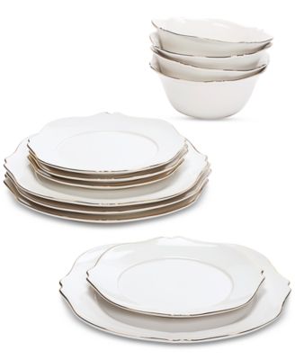 Charter Club Gilded 12 Pc. Dinnerware Set Service for 4 Created for Macy s Macy s